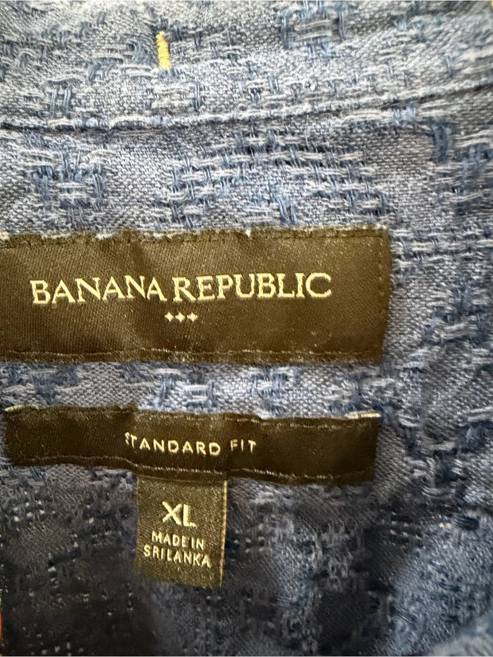 Banana Republic Men's Short-Sleeve Textured Button-Down Shirt - Blue